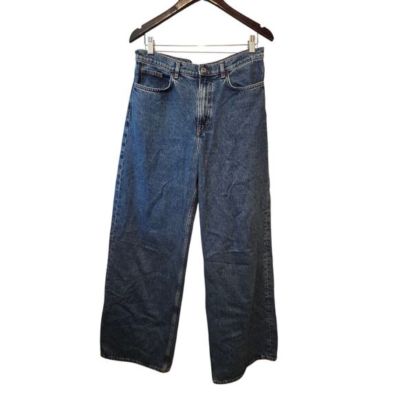 COS Wide Leg Jeans Womens Sz 29 Blue Denim 31.5" Inseam 32"W Baggy Med Wash - Picture 1 of 16